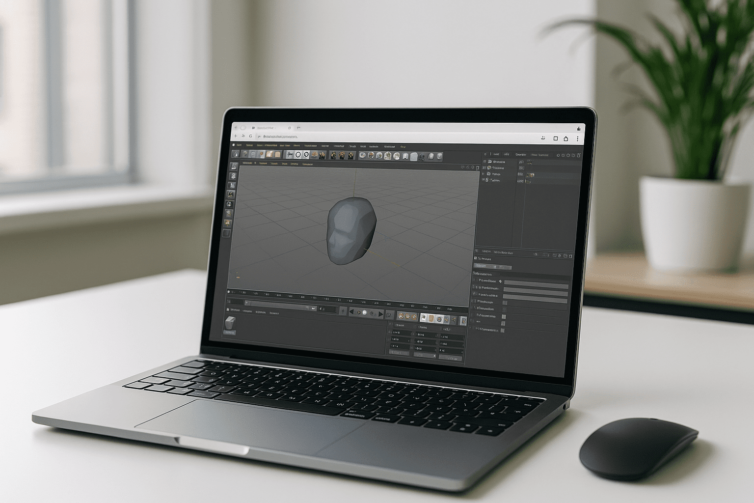 The Best Way to Run Cinema 4D Without Install - laptop running Cinema 4D