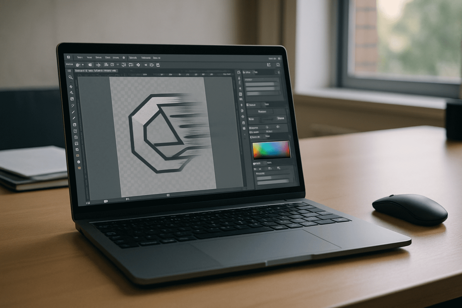 The real challenge of Adobe Illustrator on Linux for production teams - laptop running professional desktop software