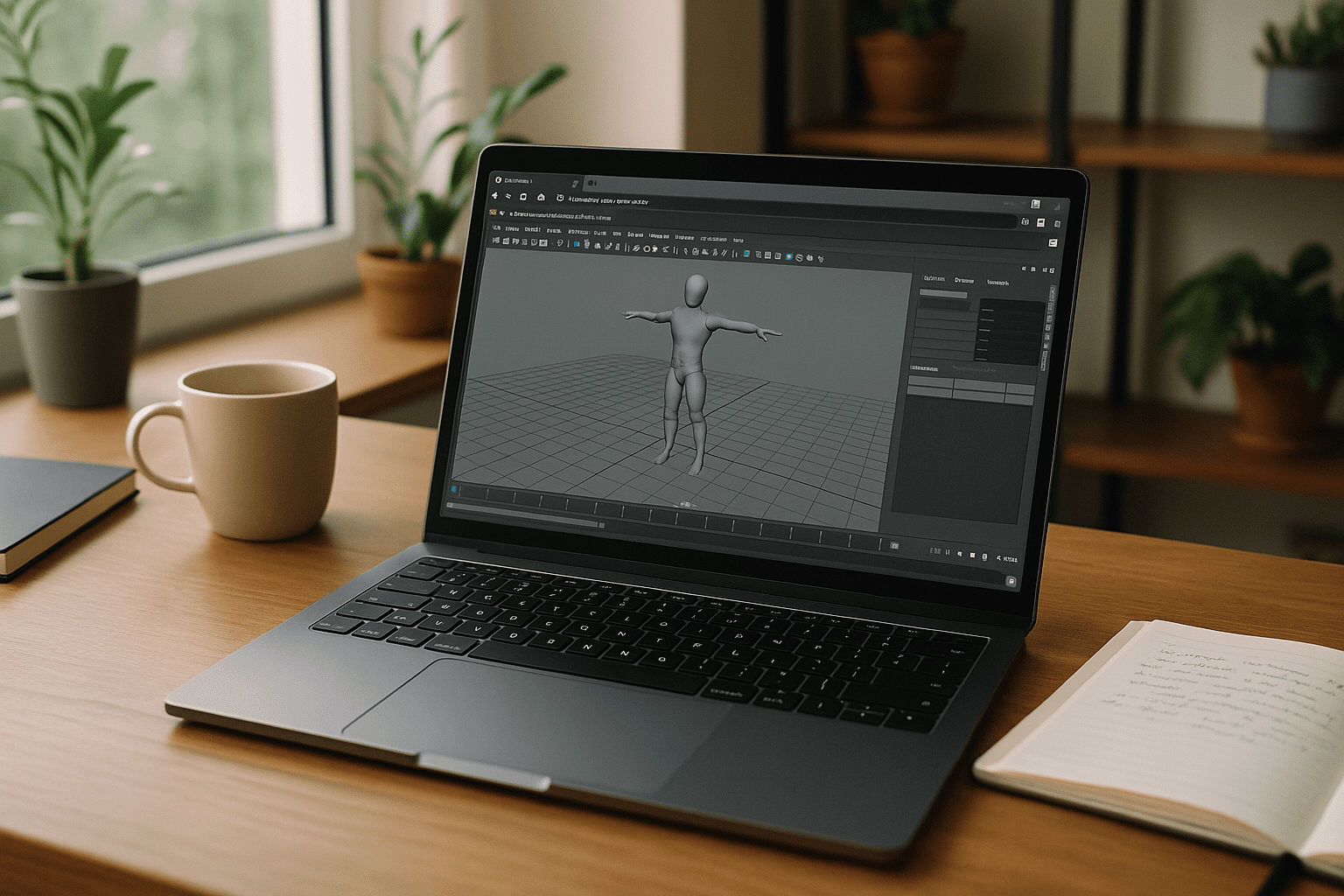 Artist working on 3D Animation Maya through a browser-based Cloud PC workspace