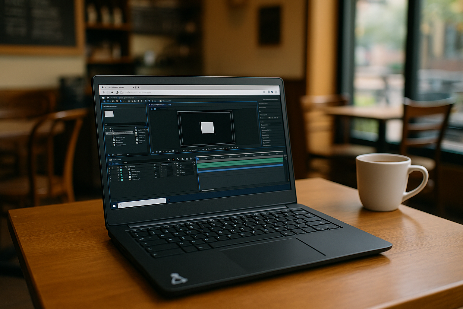 User working with After Effects Online Editor through cloud PC