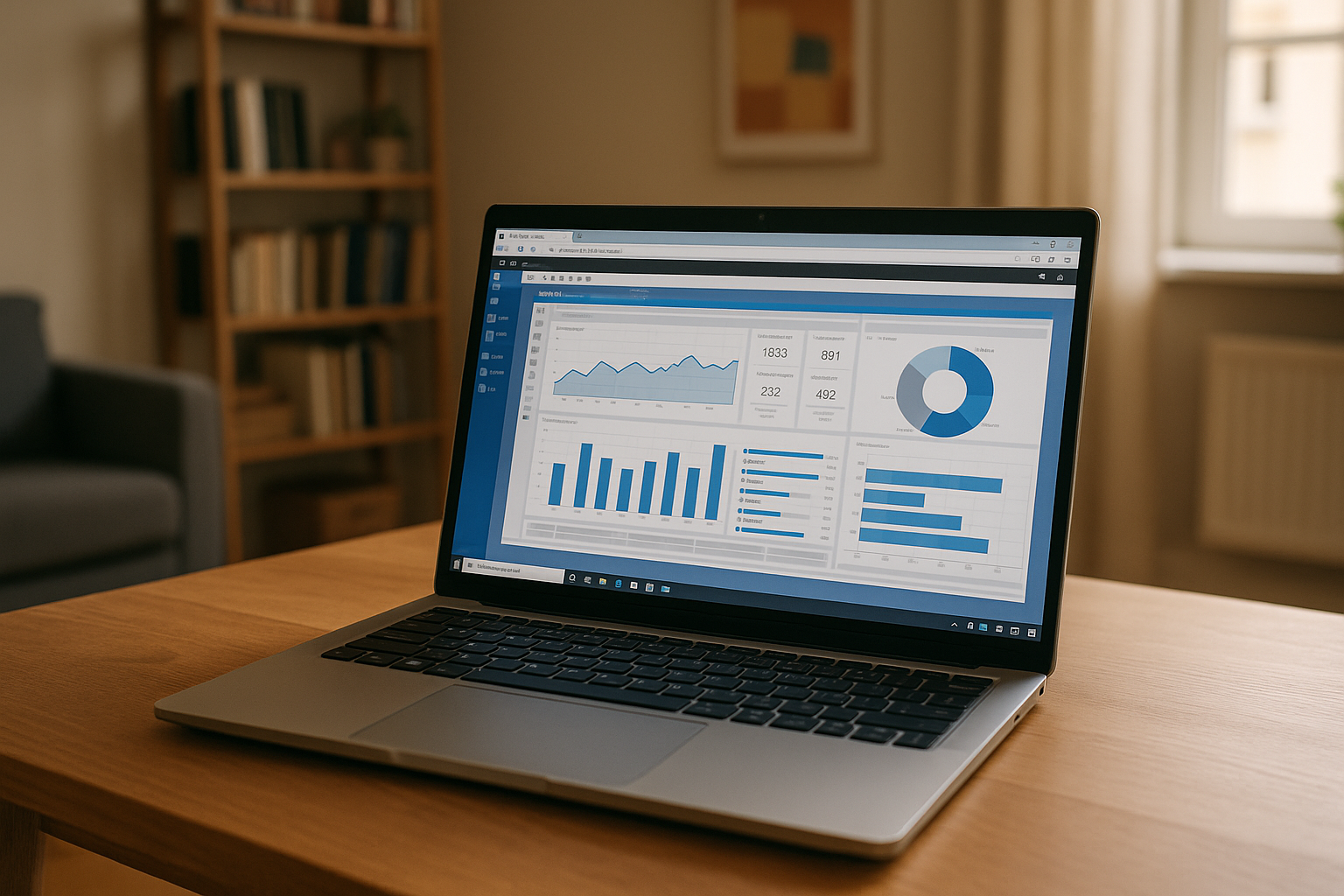 Data analyst creating visualizations with Plotly in Power BI using cloud PC