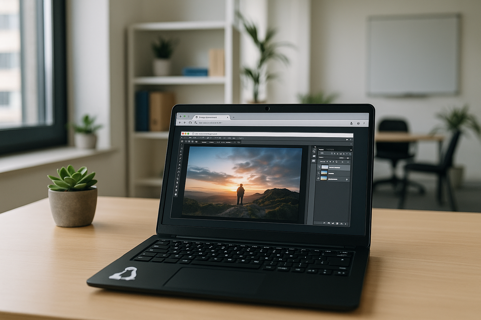 User editing photos with Photoshop for Linux via cloud PC