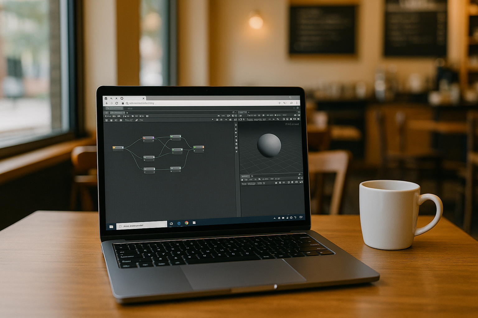 Student using Houdini Apprentice through cloud PC for education