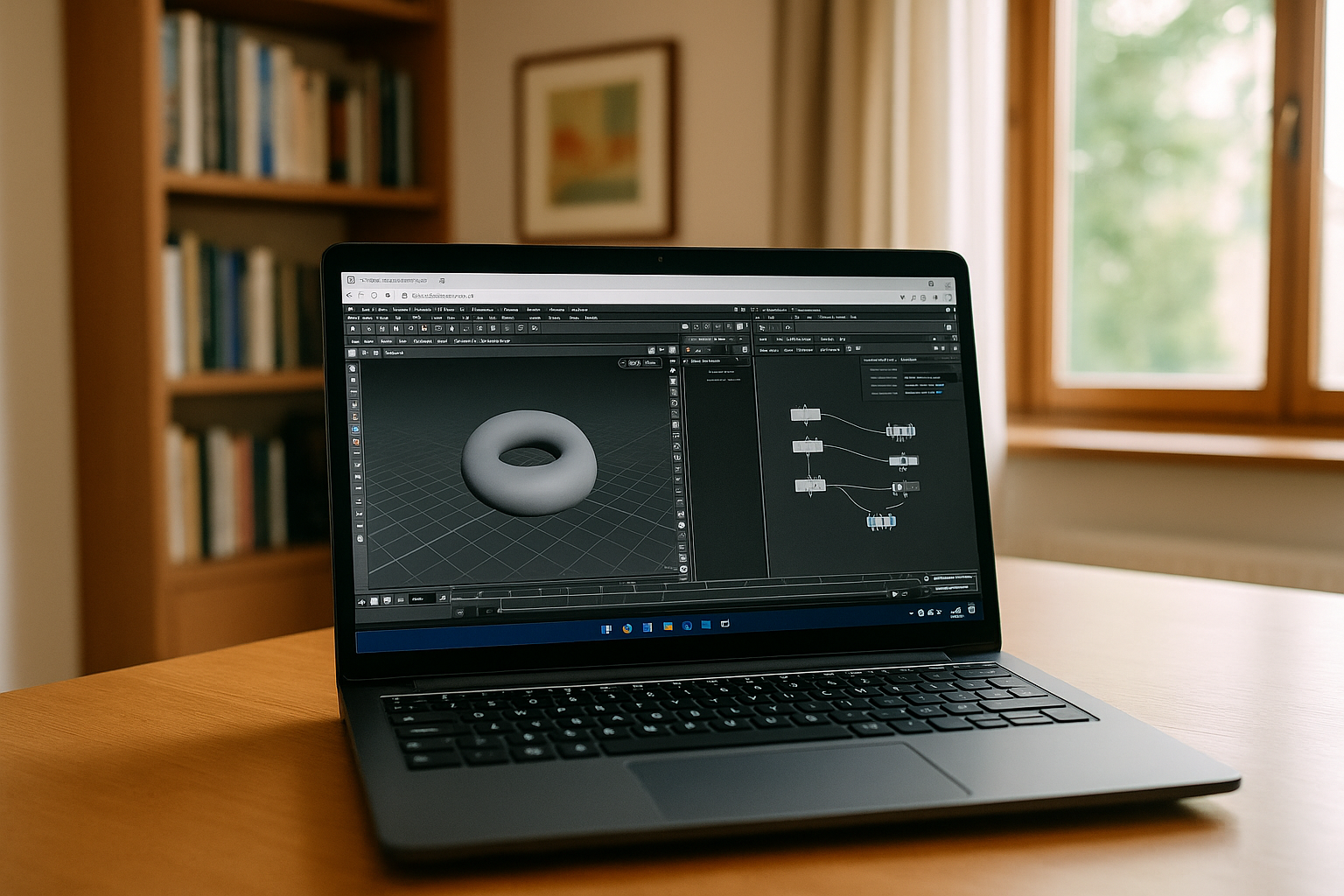 User accessing Houdini tools via cloud PC for 3D design