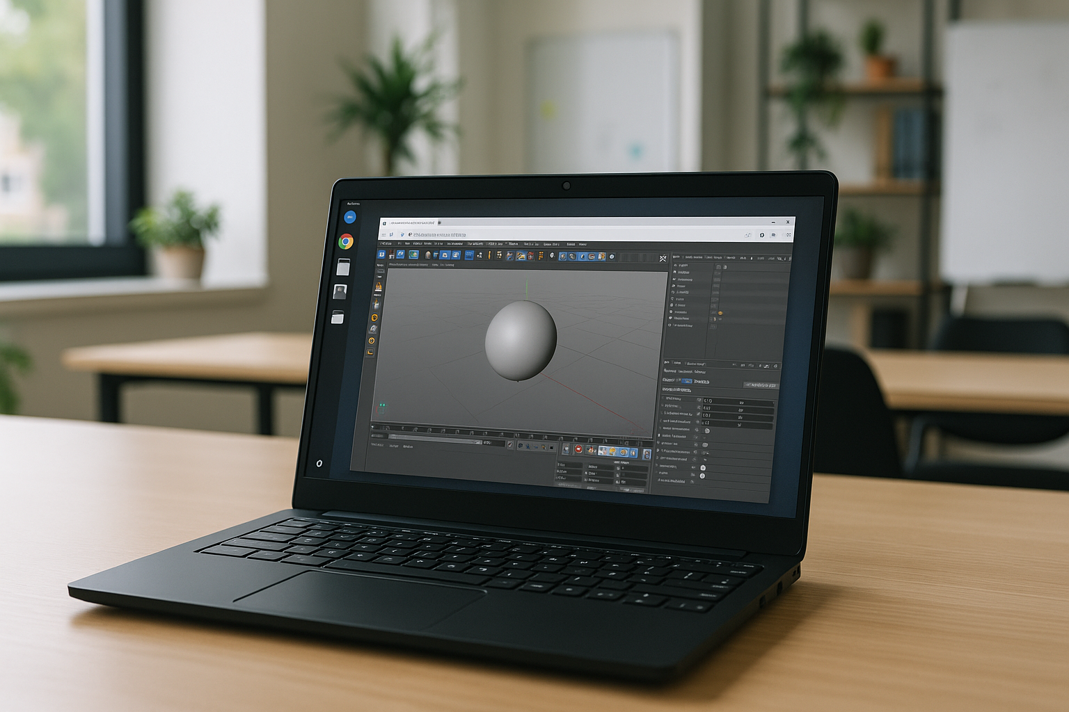 Designer creating 3D models with Cinema 4D on Linux using cloud PC