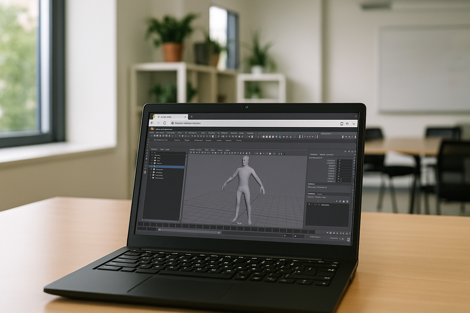 Artist using Autodesk Maya for Linux via cloud PC solution