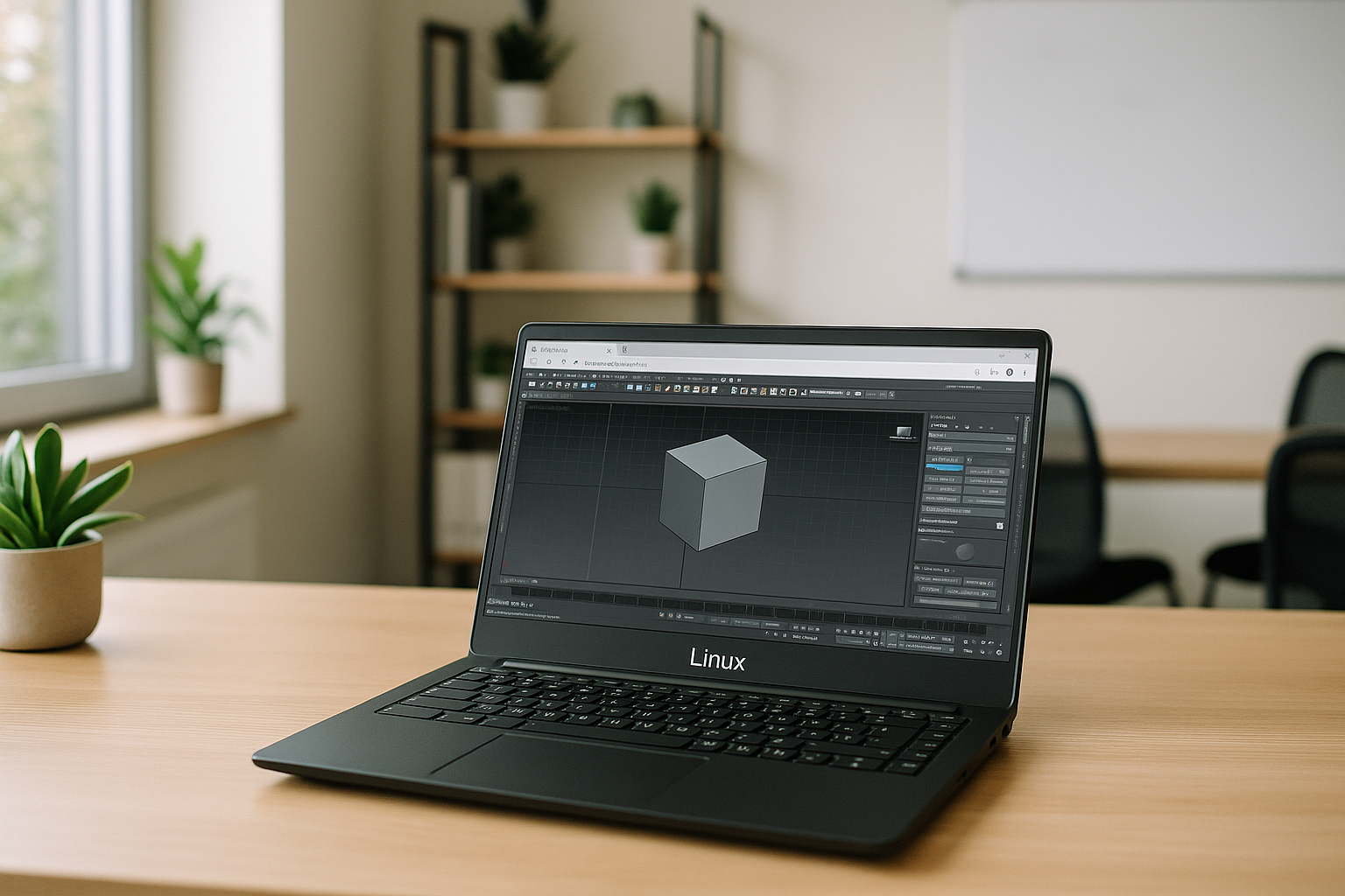 User operating 3ds Max on Linux through a secure cloud platform
