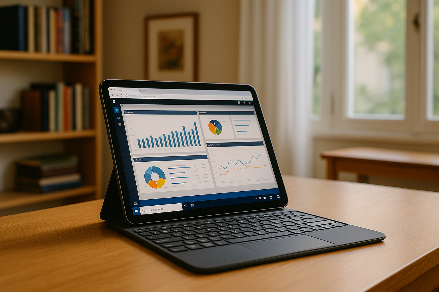 User analyzing data with Power BI for iPad using cloud PC