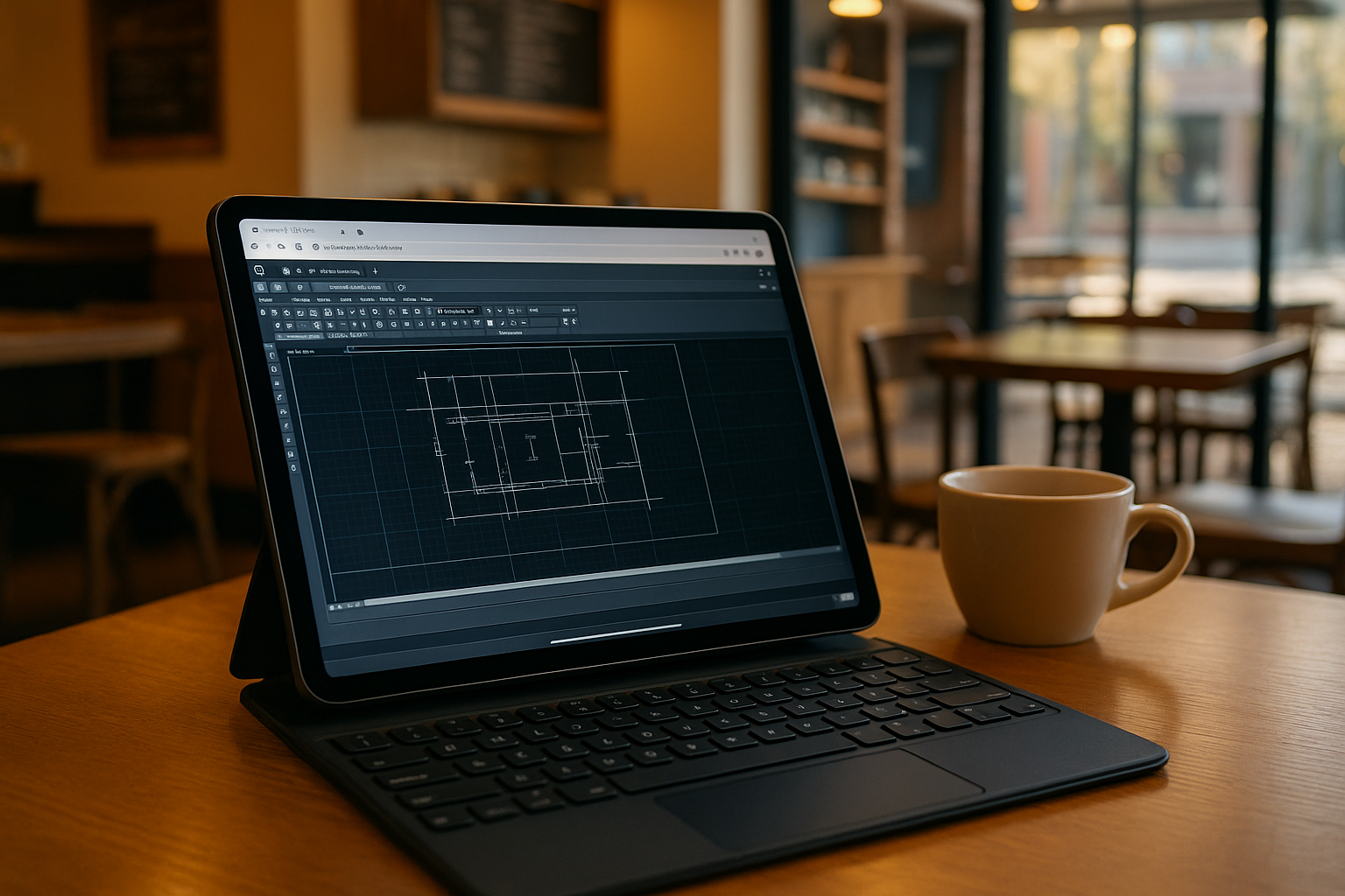 Professional engineer performing AutoCAD online editing using cloud PC