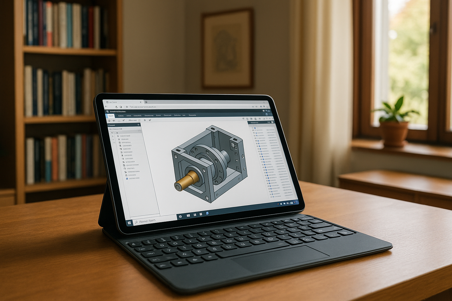 User accessing Inventor for Android on tablet via cloud PC