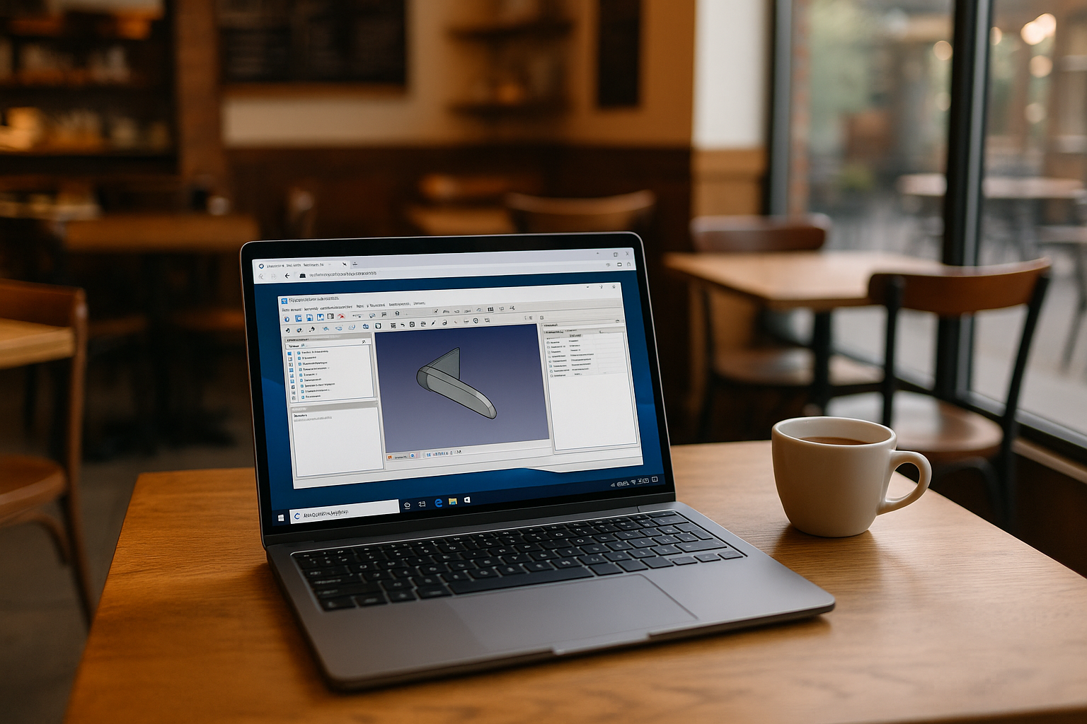User accessing FreeCAD CAD software through cloud PC solution
