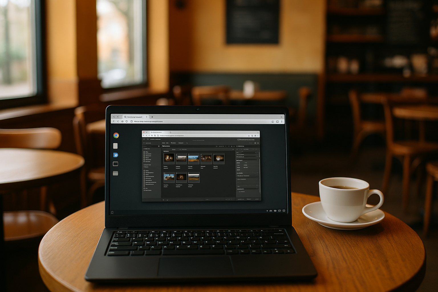 Designer using Bridge on Linux through cloud PC for creative work