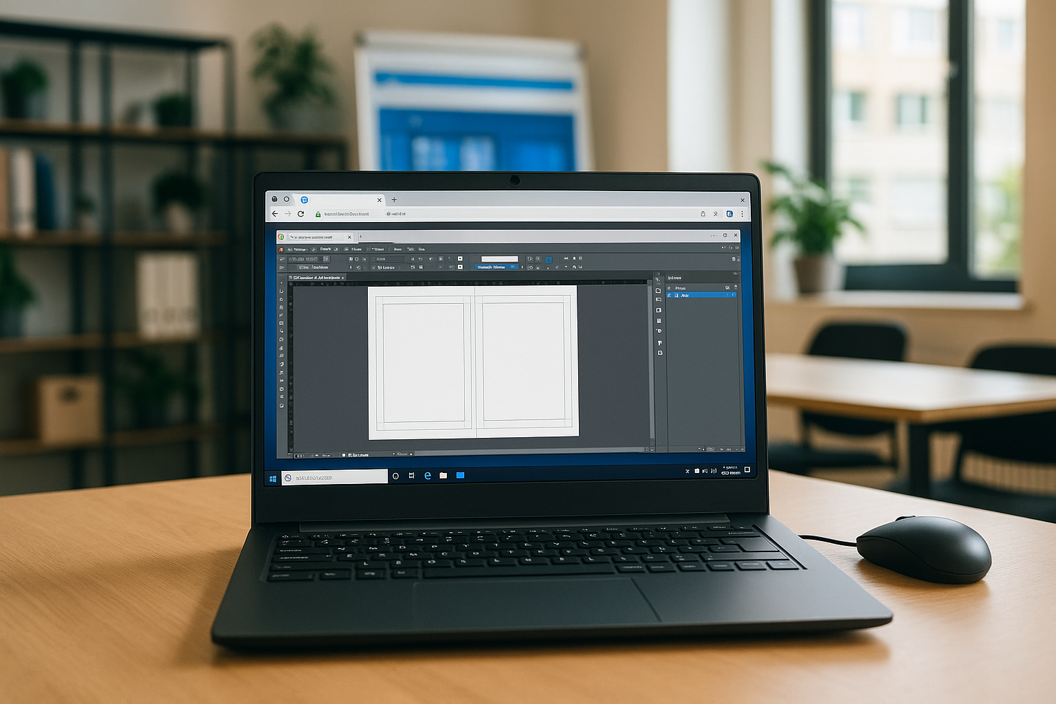 Creative professional designing with InDesign for Linux on cloud PC