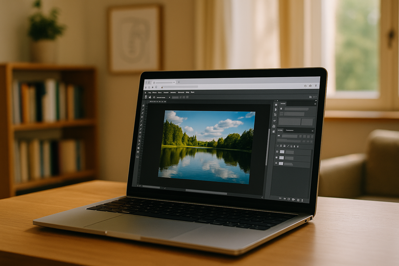 Creative professional using Adobe Photoshop Mac OS through cloud PC
