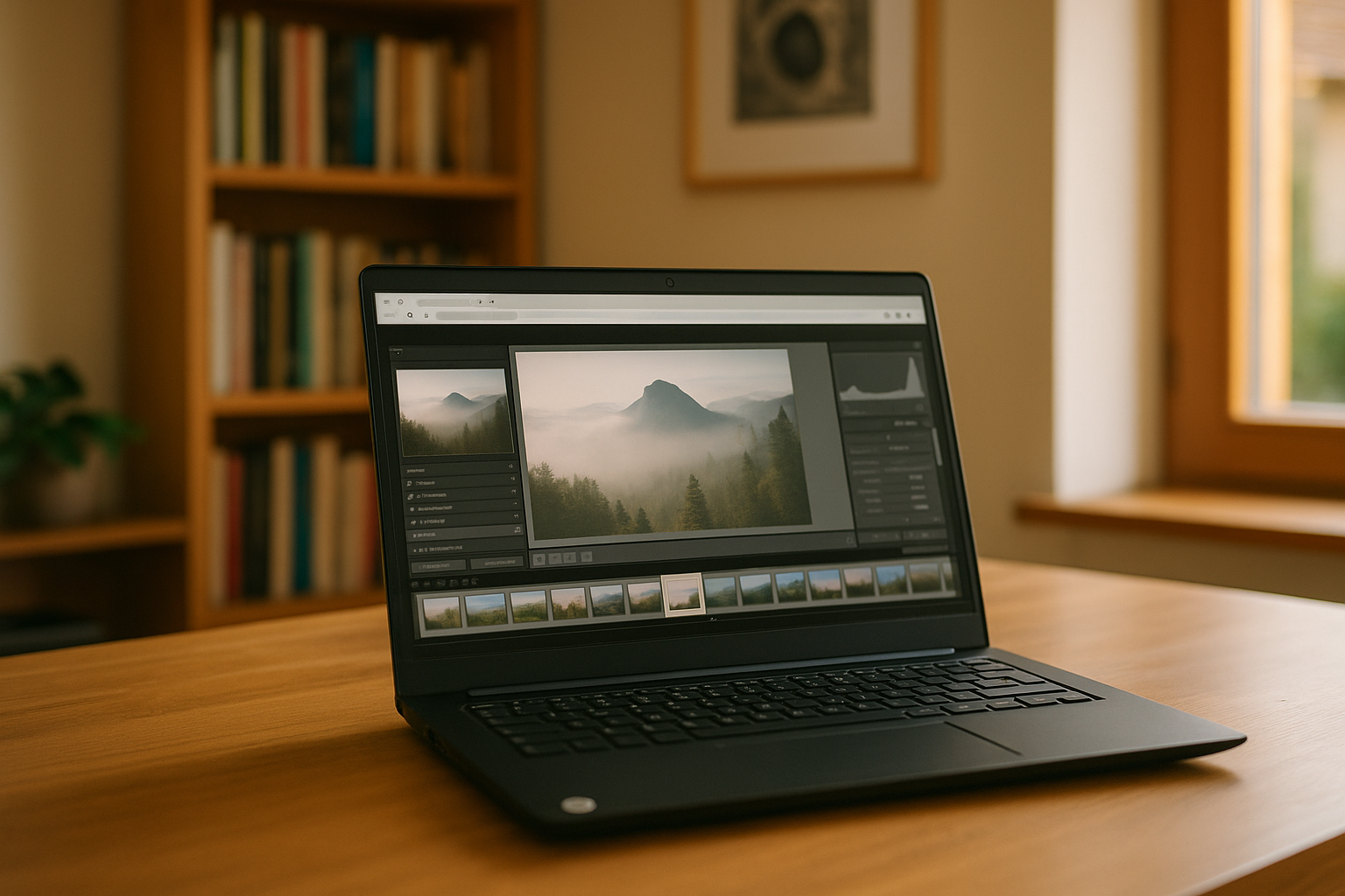 User editing photos with Lightroom on Linux via Aristeem cloud PC