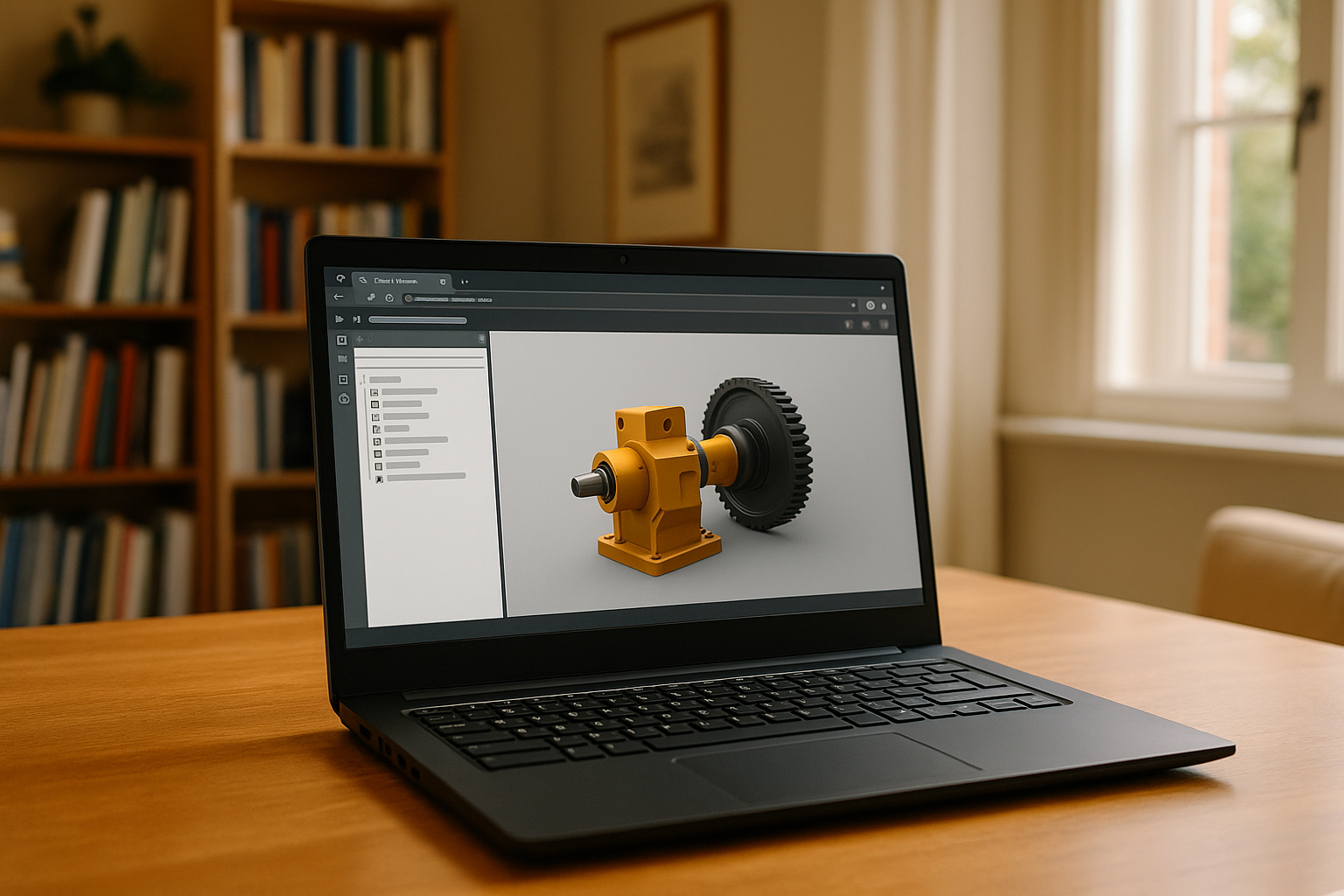 Engineer working with Inventor for Linux through cloud PC solution
