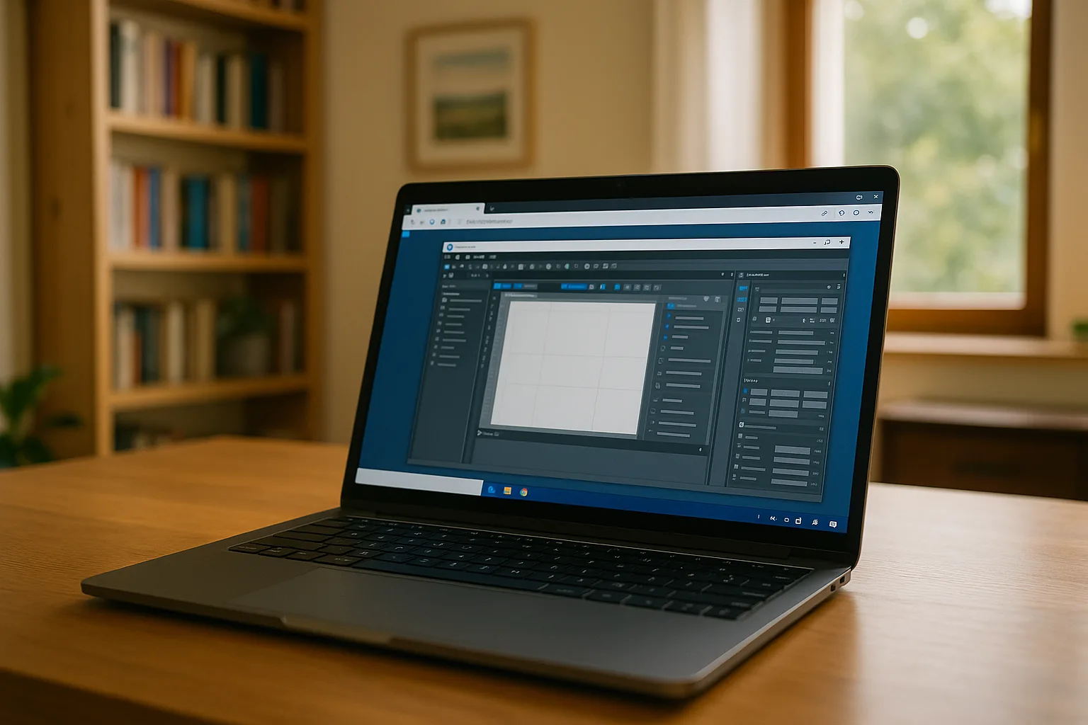 User accessing powerful tools through cloud service for work