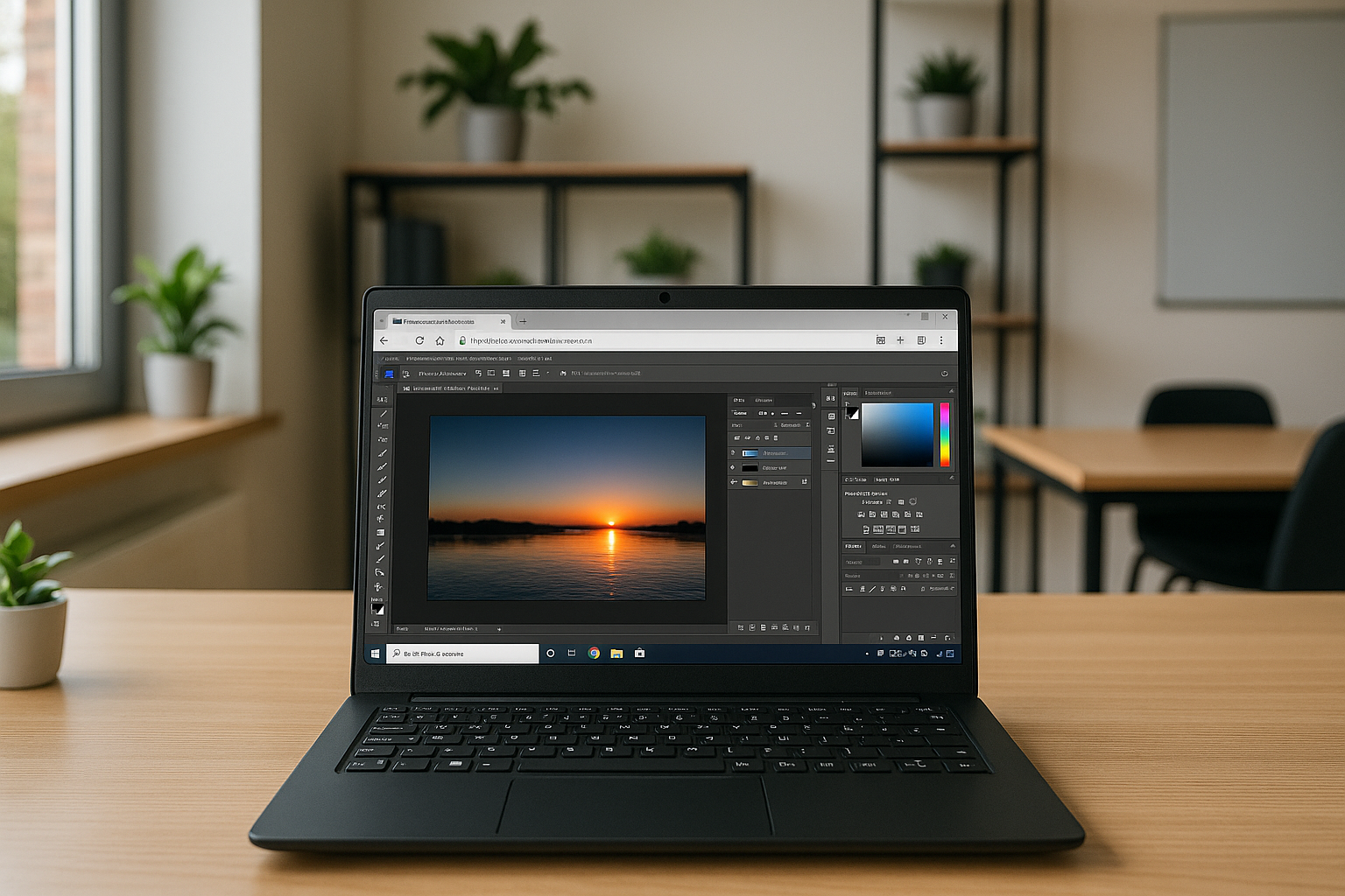 User editing photos with Photoshop Alternative for Linux on cloud PC