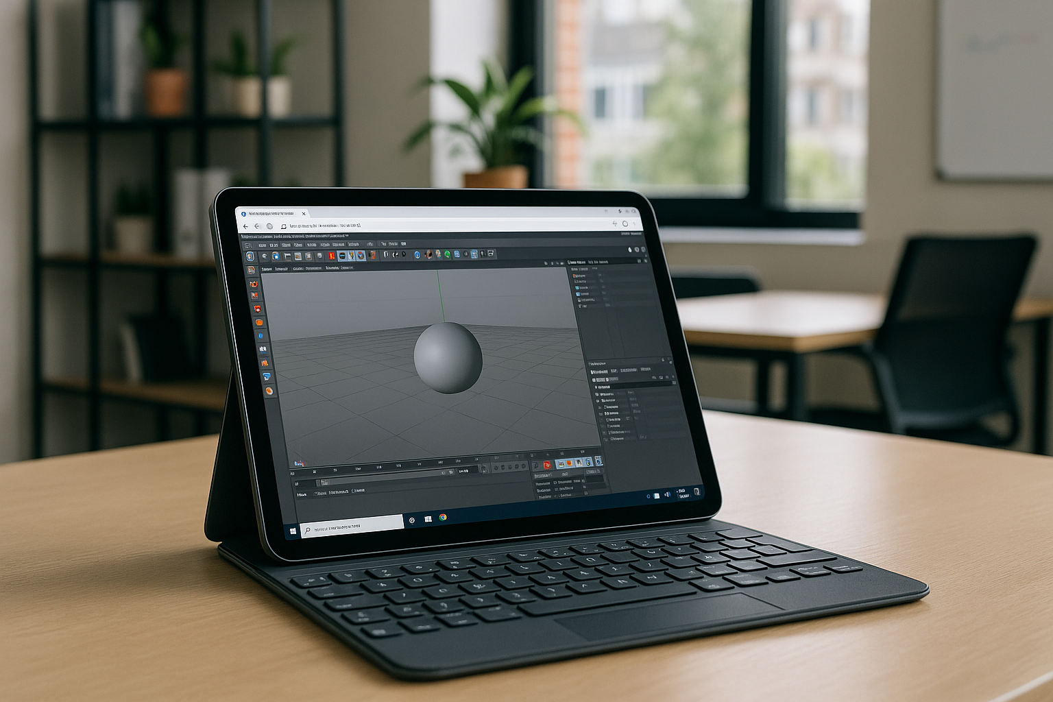 User accessing Cinema 4D on iPad via cloud PC solution