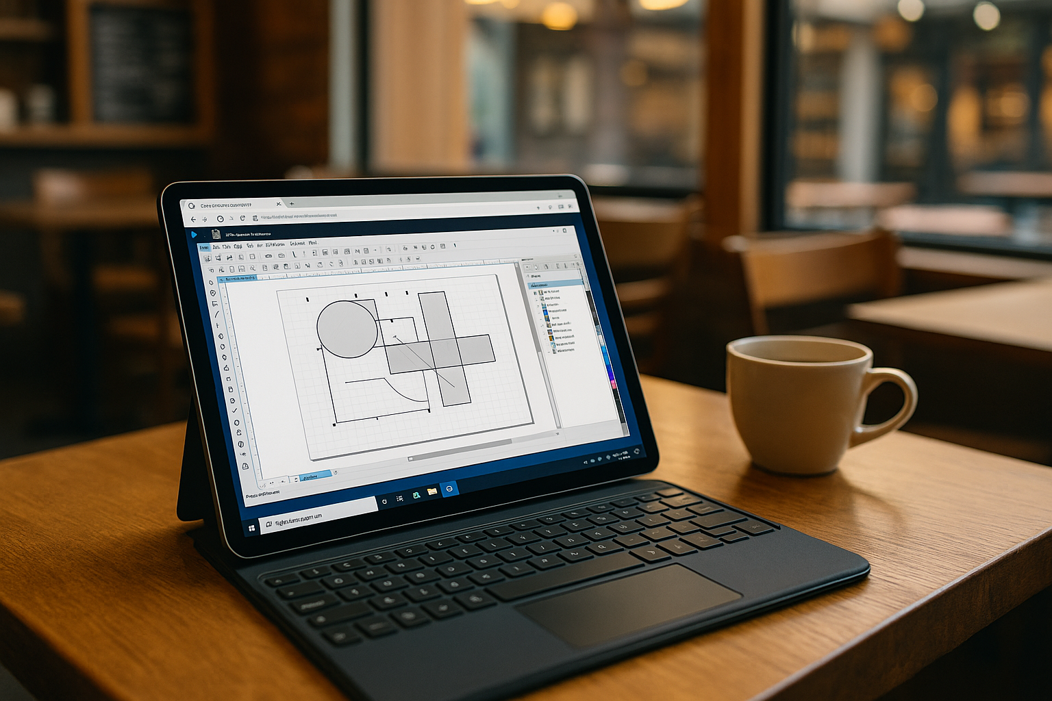 User accessing CorelDRAW for Android via cloud PC solution