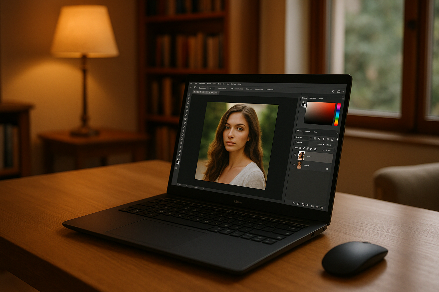 Photoshop on Linux: Why Workflows Break - Linux laptop with Photoshop in home