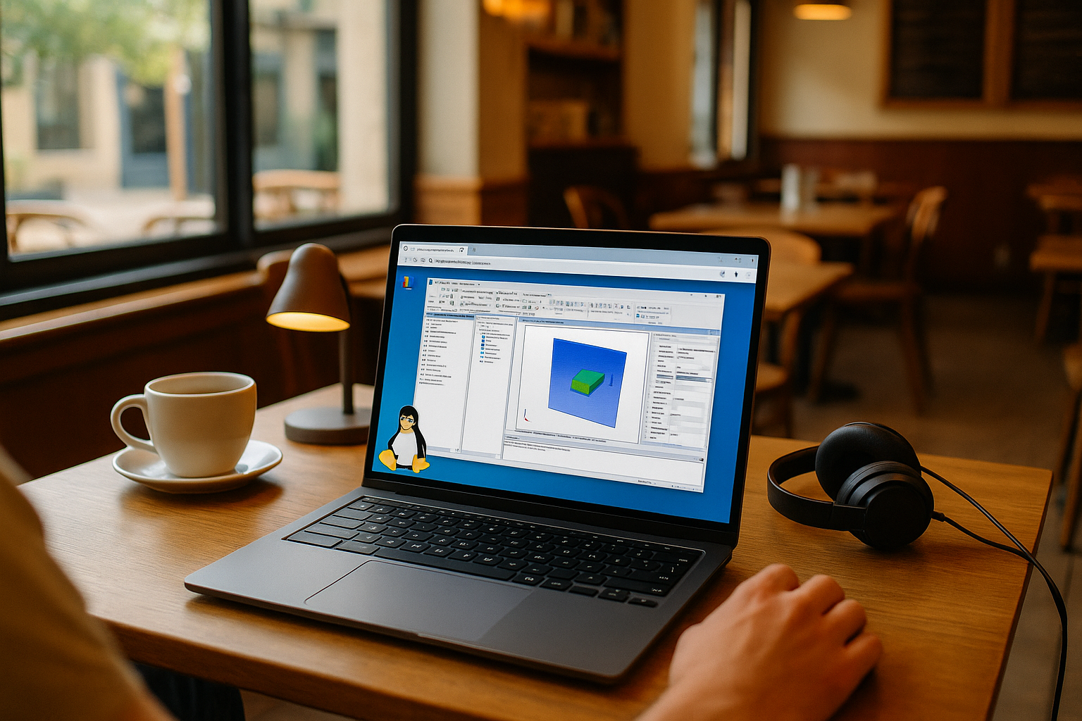 ansys hfss linux running in a browser with a Windows desktop and HFSS UI