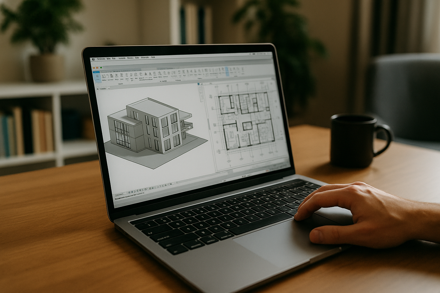 Professional architect using Revit for Mac on a MacBook through cloud PC