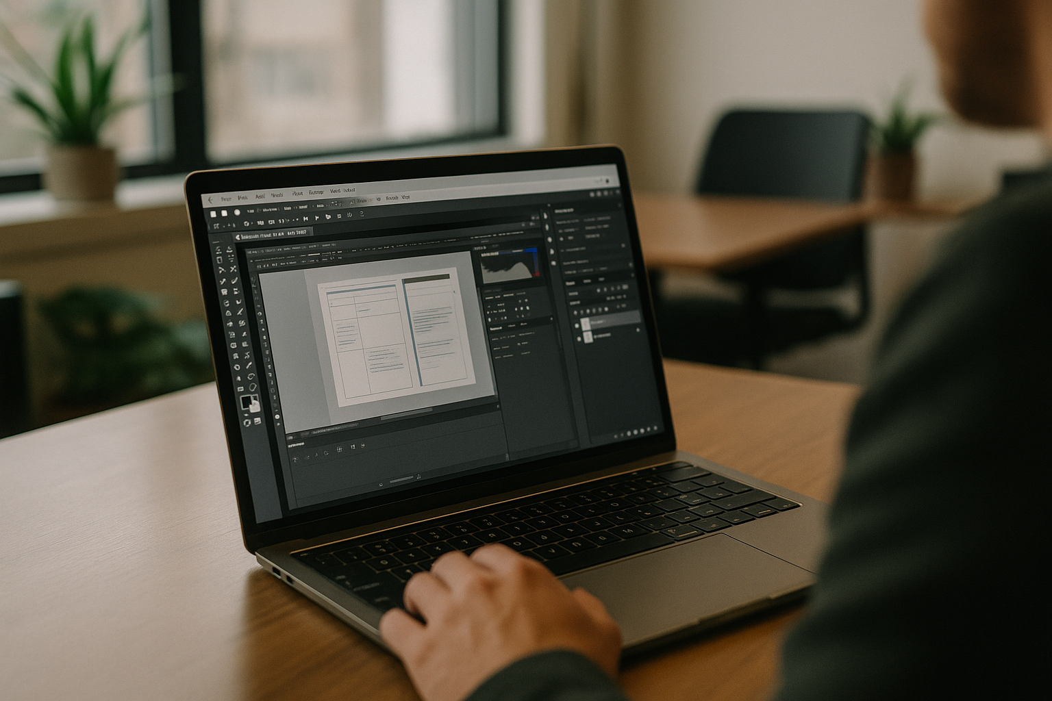 User working with Cloud PC in your browser for professional software on laptop