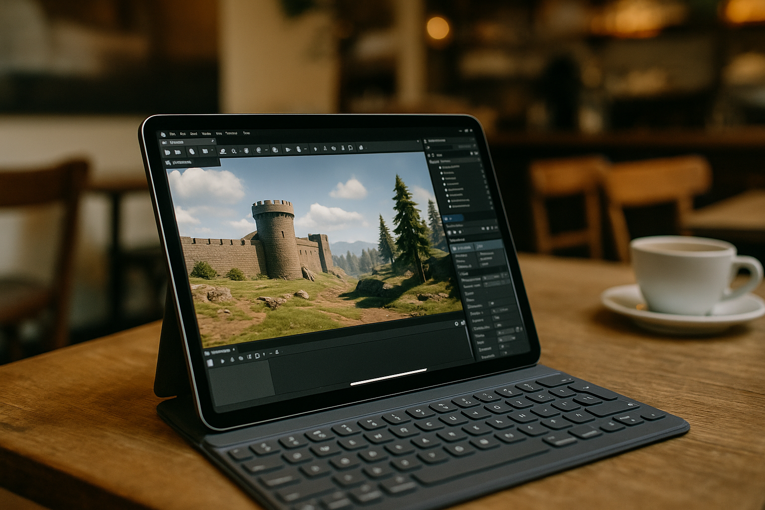 Unreal Engine for Android on iPad via Cloud PC Game developer using Unreal Engine for Android on iPad through cloud PC
