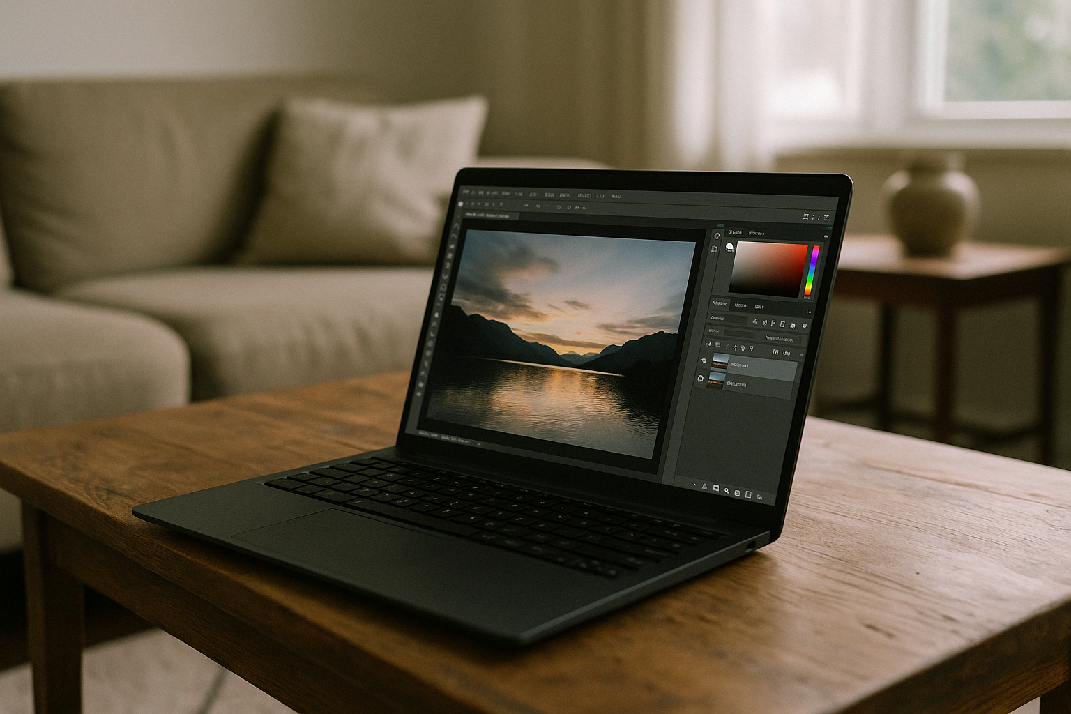 Photo editing with Photoshop Alternative for Linux through cloud PC on laptop