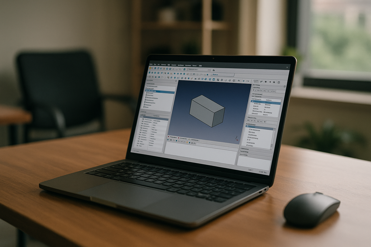 Professional using FreeCAD for Linux on laptop through cloud PC