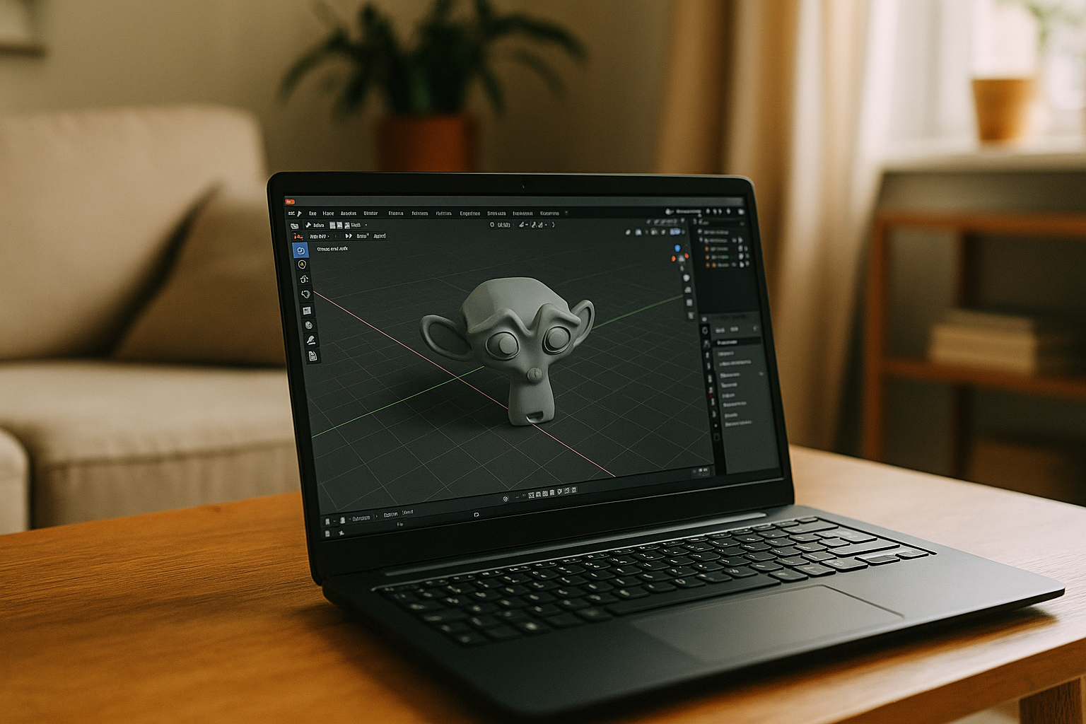 3D designer working with Linux Blender on cloud PC