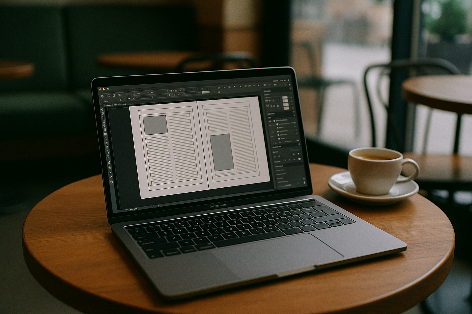 Graphic designer accessing InDesign for Mac on a MacBook through a cloud PC