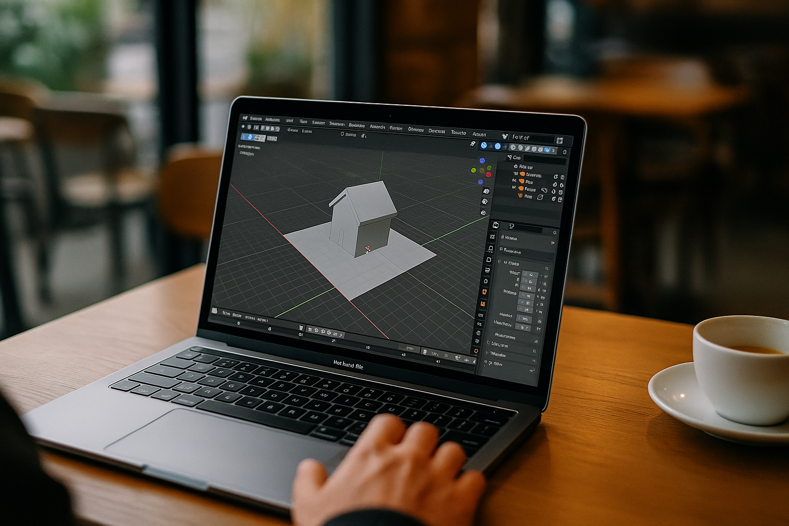 3D designer using Blender for Mac on MacBook with cloud PC