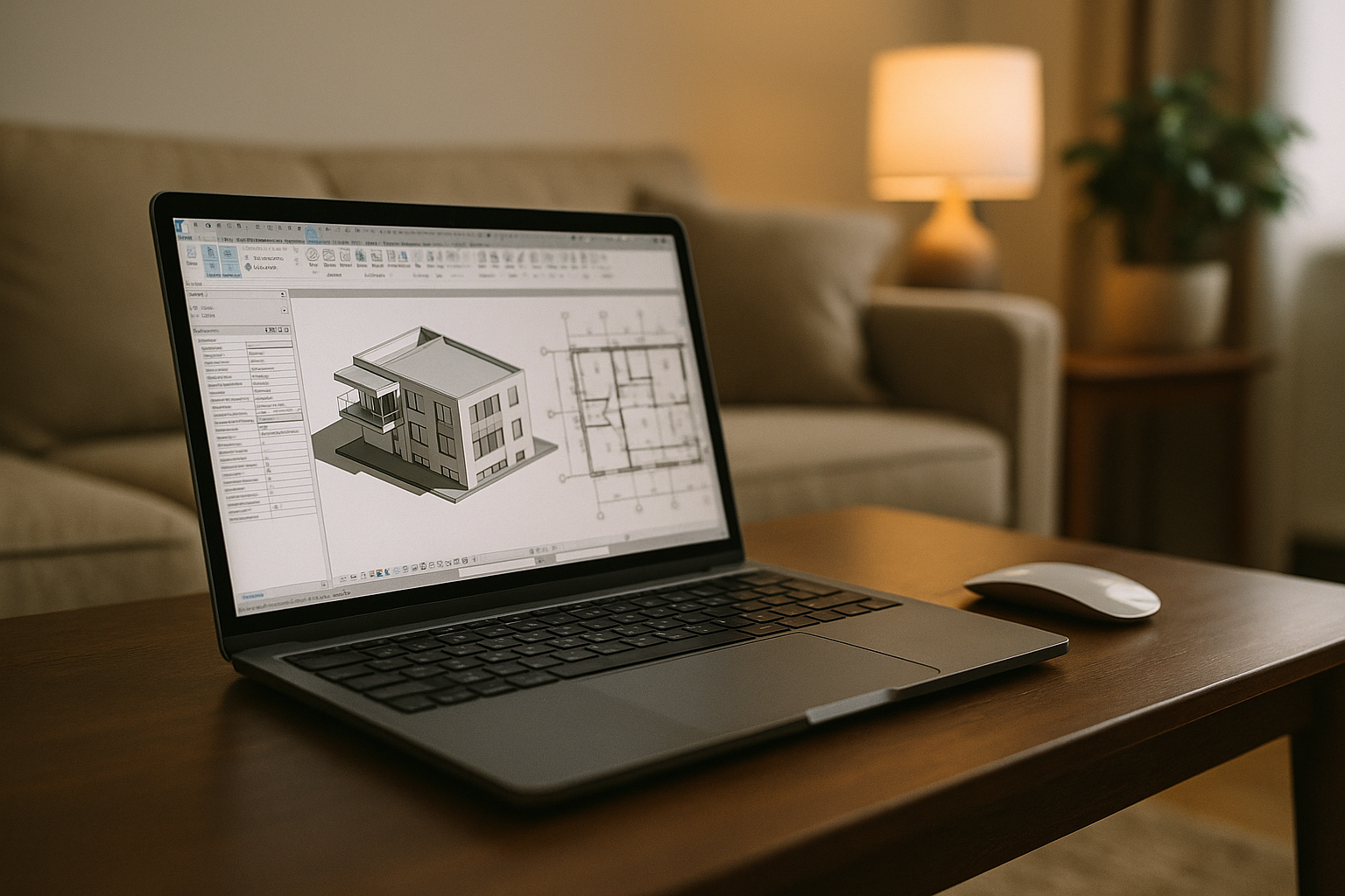 Architect utilizing plugins for Revit on laptop via cloud PC