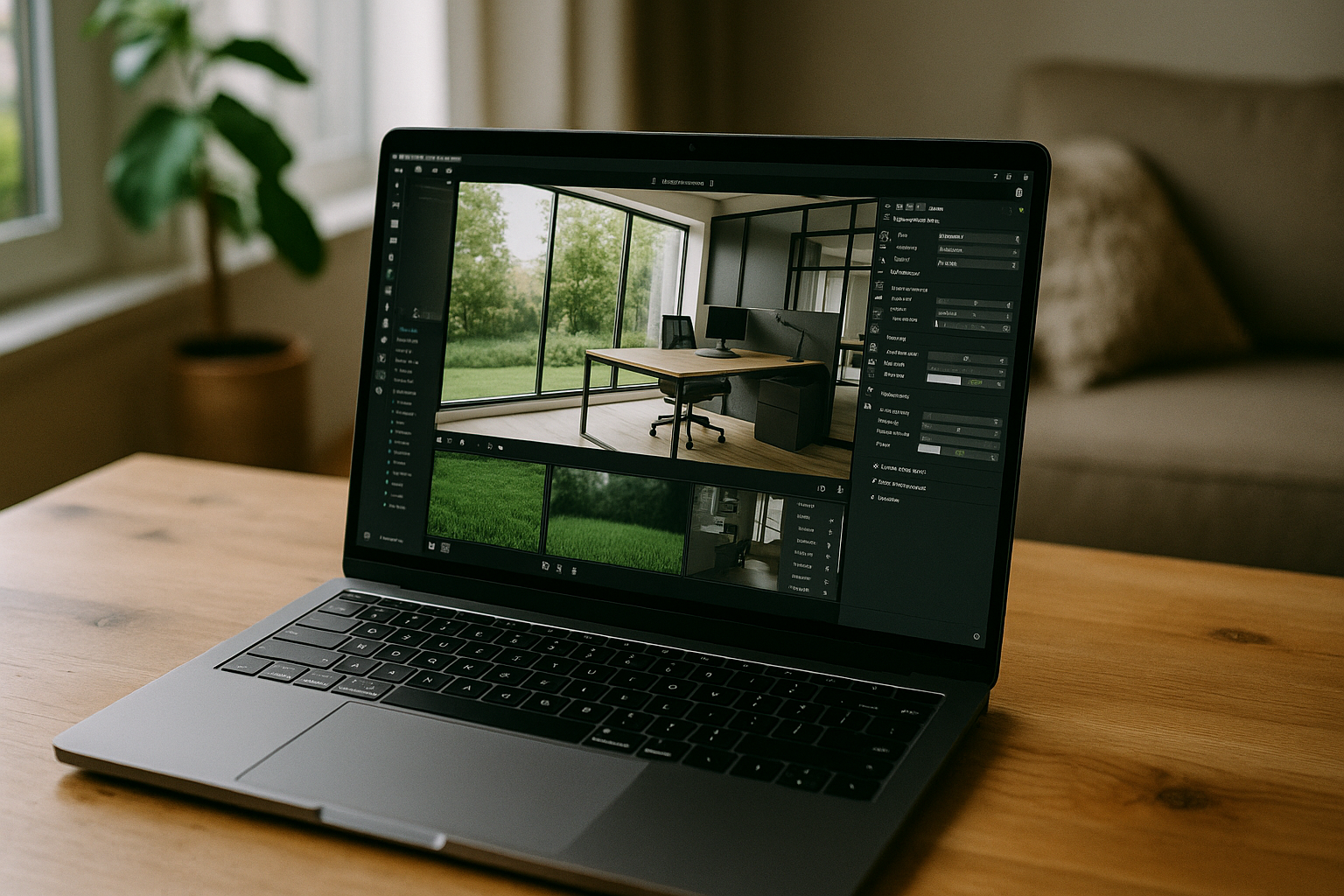 Professional using Twinmotion Direct Link for realistic grass material in cloud PC