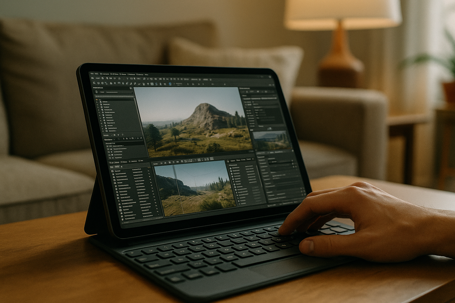 User accessing CryEngine V on iPad through cloud PC browser