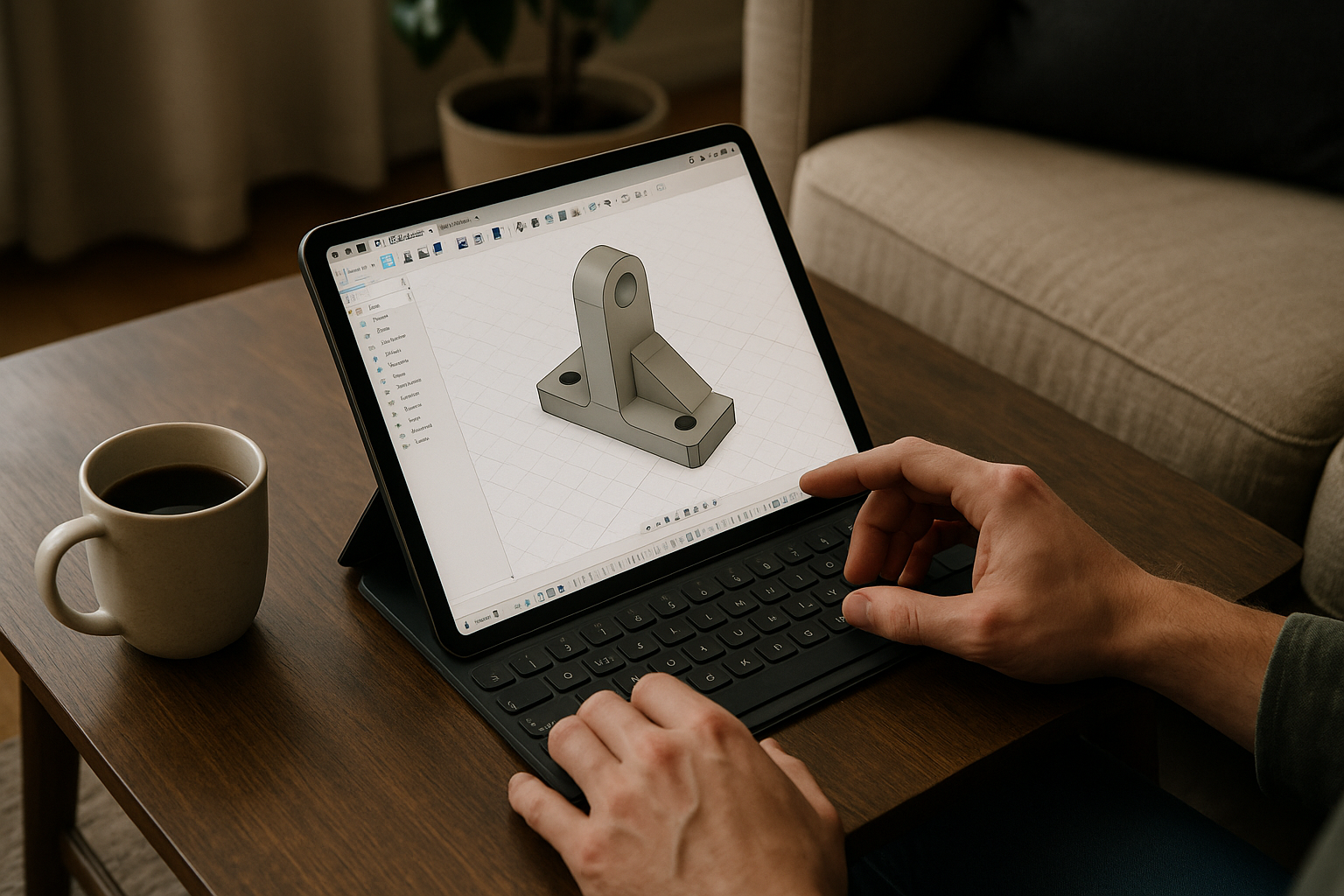 Running Fusion 360 on iPad in Browser User accessing Fusion 360 on Linux through cloud PC from iPad