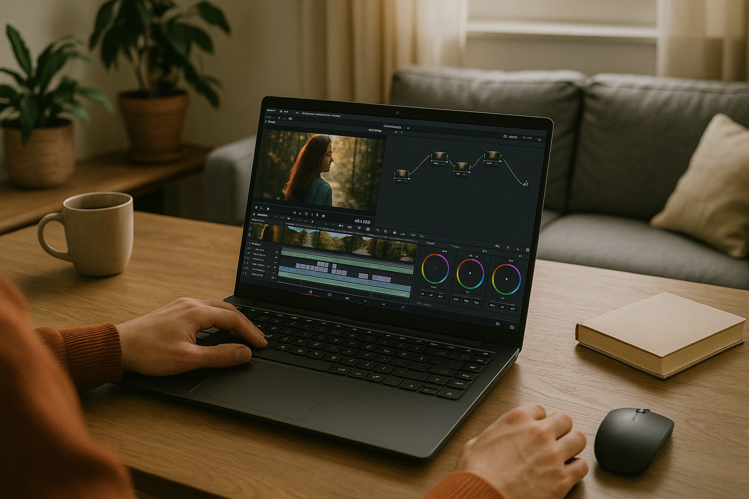 Color grading with DaVinci application on a Linux laptop through cloud PC