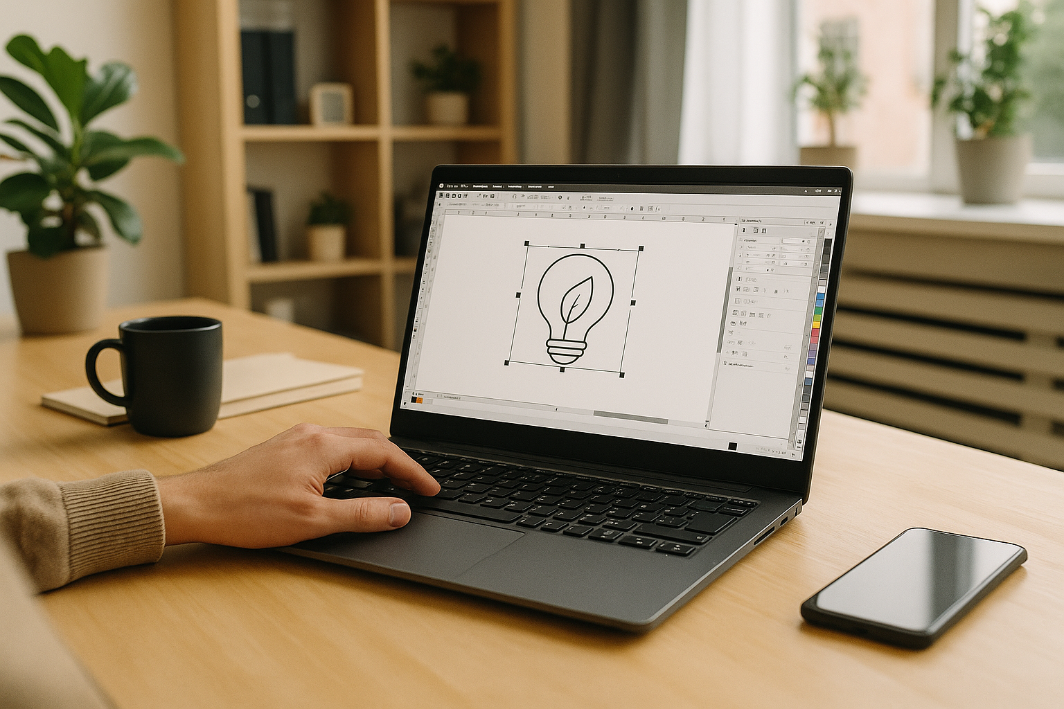 CorelDRAW on Linux Laptop via Cloud PC Designer running CorelDRAW on Linux laptop through cloud PC access