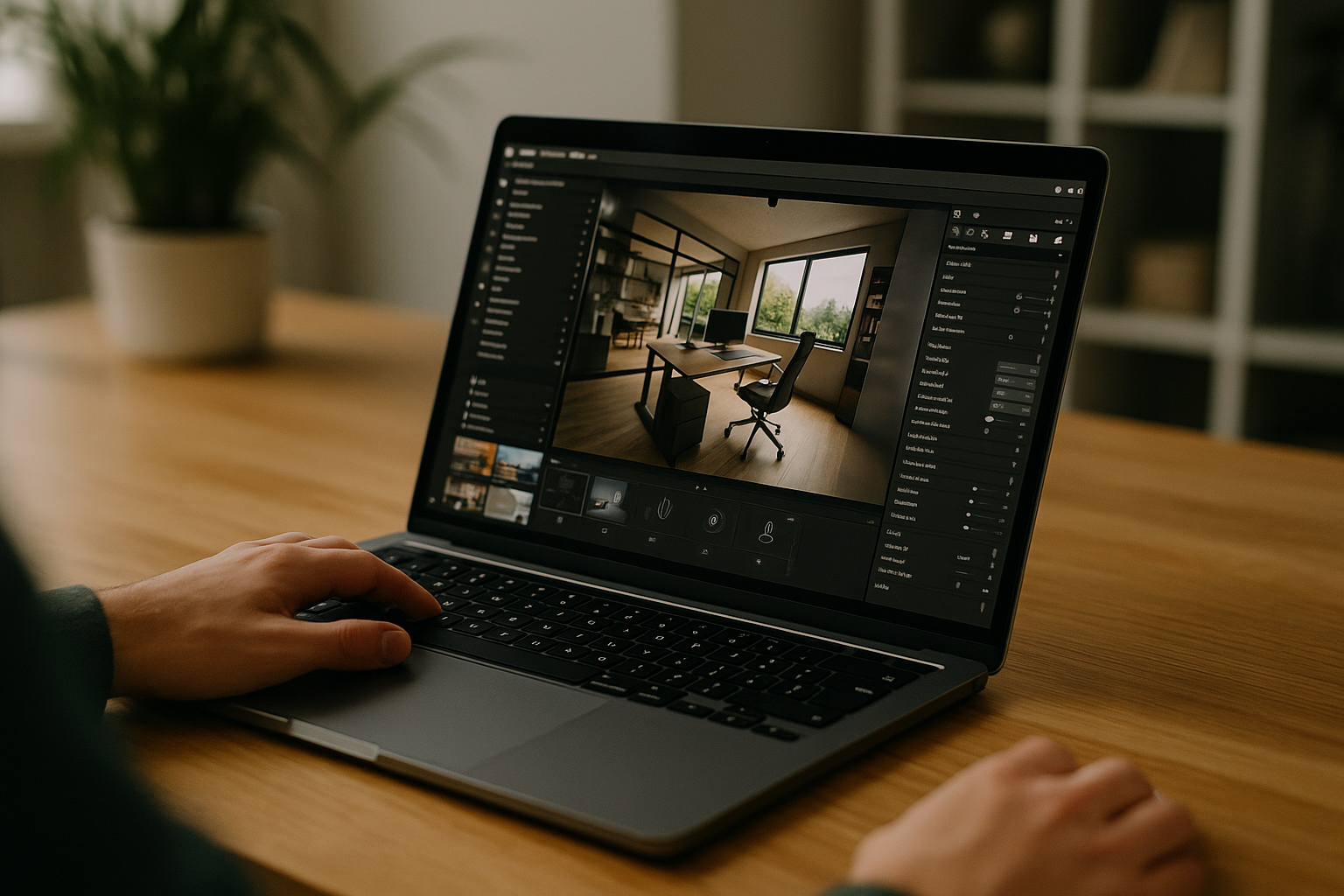 User utilizing Twinmotion for Mac on MacBook via cloud PC browser