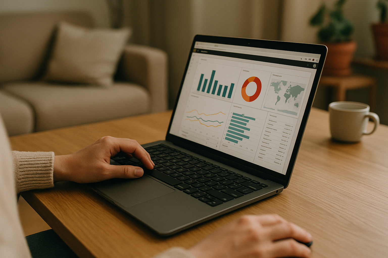 User learning how to use Power BI in a laptop browser efficiently