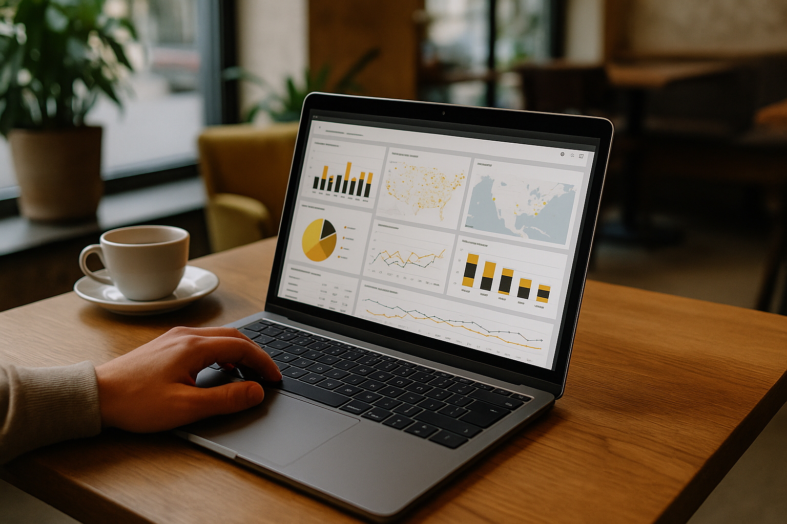 Data analyst applying Power BI User Guide on laptop in browser