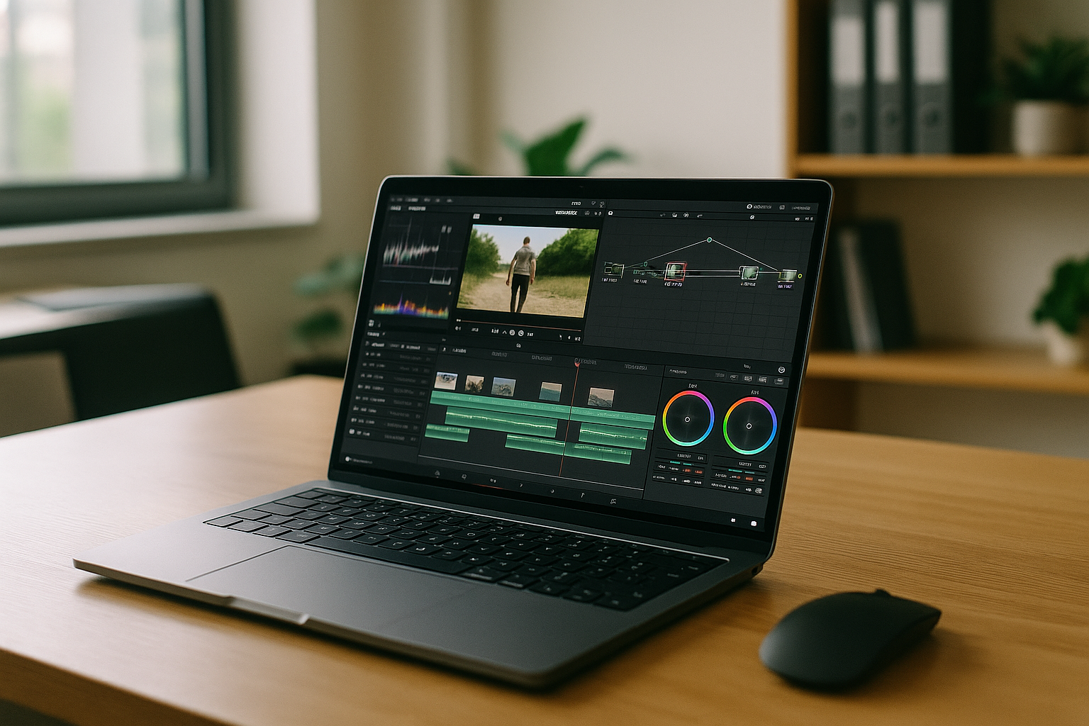 Color grading with DaVinci Cloud on a laptop via browser