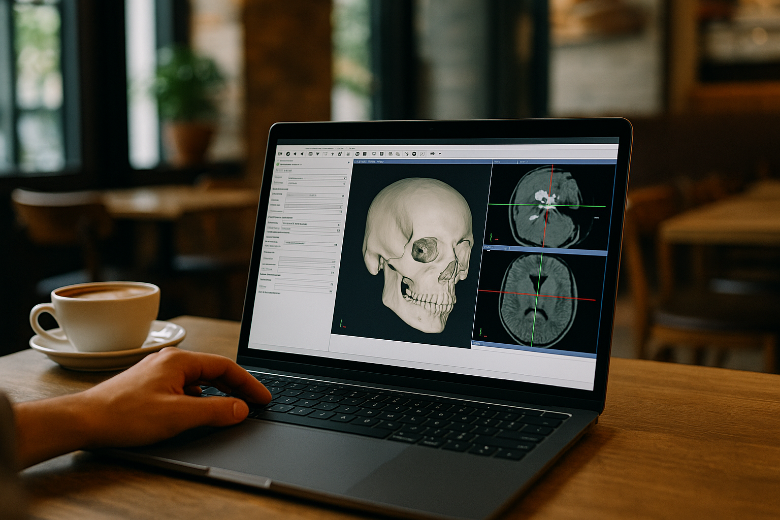 Professional accessing online 3D slicer on laptop via cloud PC