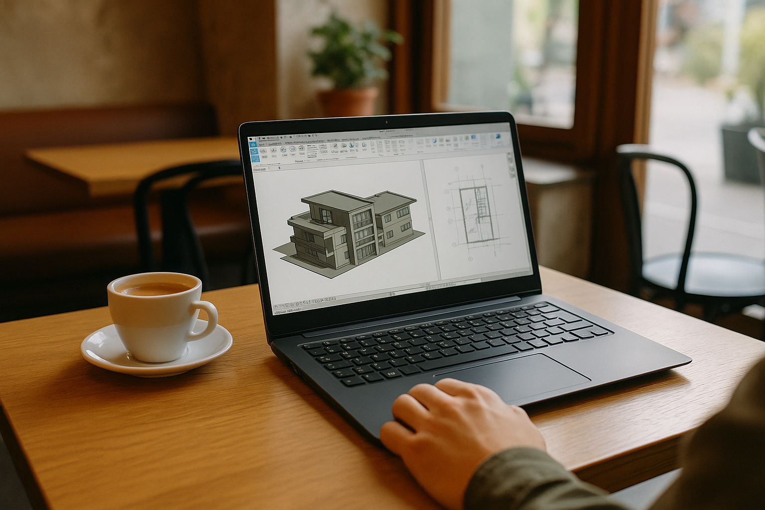 Professional accessing Aristeem SaaS platform on laptop via cloud PC