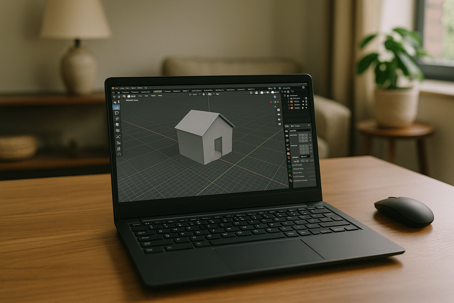 3D designer utilizing 3ds Max alternatives like Blender on Linux laptop