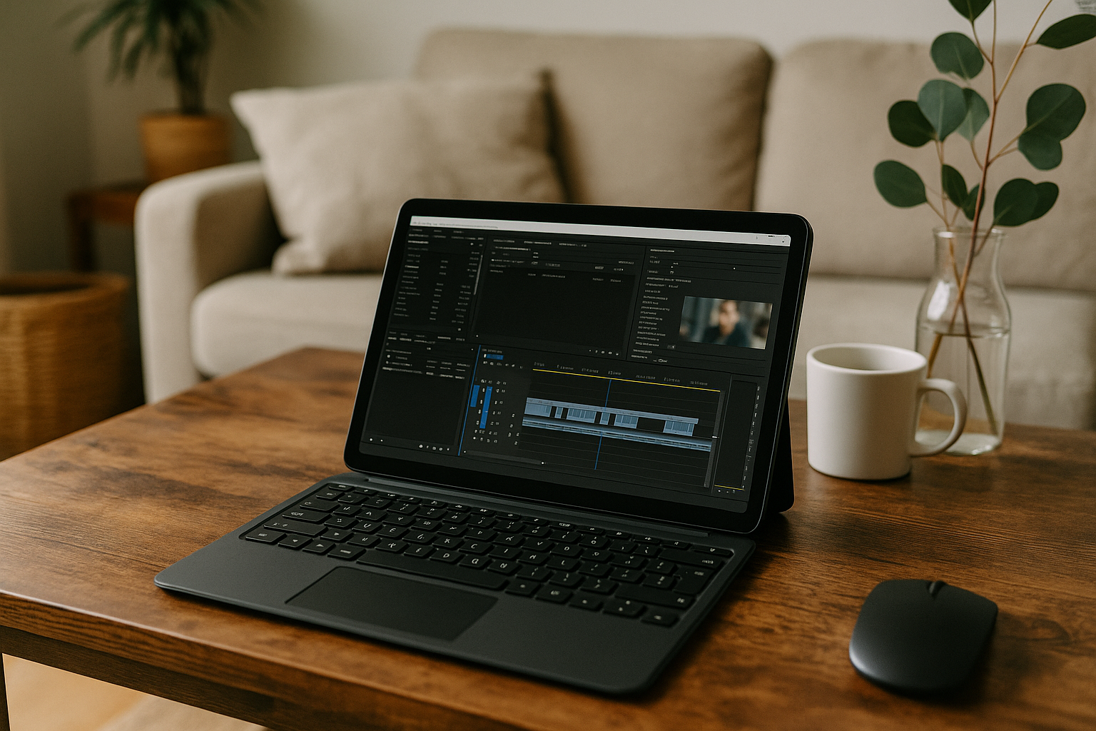 Professional using Media Encoder on Linux laptop through cloud PC