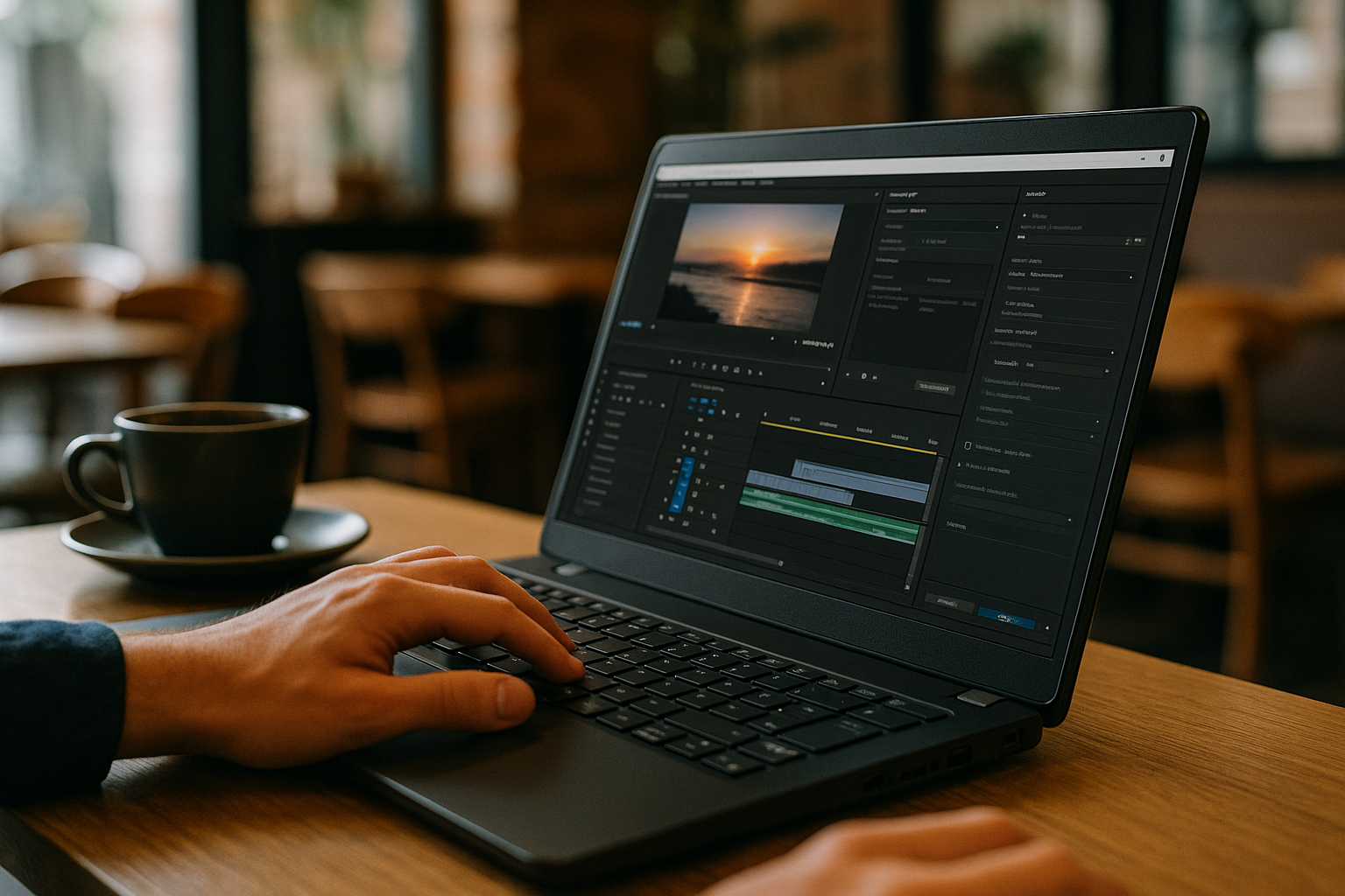User working with Media Encoder on Linux laptop using cloud PC