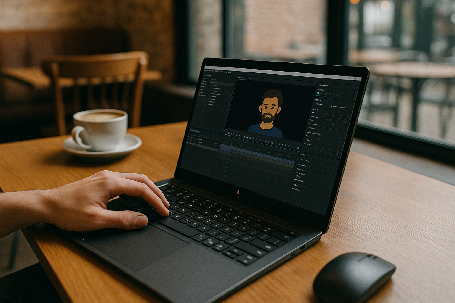 User working with Character Animator on Linux through cloud PC setup